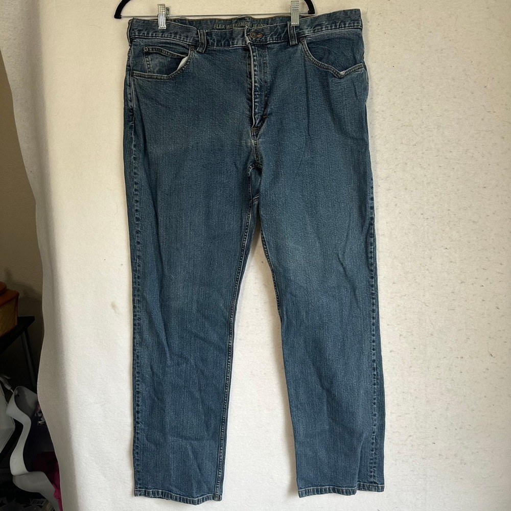 Duluth Trading Co Flex Weekender Jeans Mens 40x32 Trim‎ Fit Medium Wash Denim